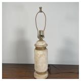 MARBLE LAMP WITH BRASS ACCENTS