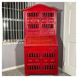 FOLK ART SECRETARY BOOKCASE