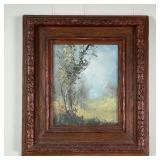 FOREST SCENE OIL PAINTING