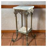 ANTIQUE ONYX AND BRONZE TABLE