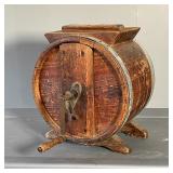 ANTIQUE BARREL FORMED CHURNER