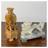 (2pc) CHINESE CARVED STONE FIGURES