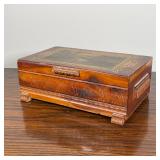 WOOD CARVED JEWELRY BOX