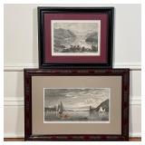 (2pc) FRAMED HUDSON RIVER ETCHINGS