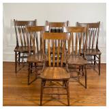 (6pc) WOOD SIDE CHAIRS