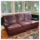 LEATHERCRAFT RED LEATHER COUCH