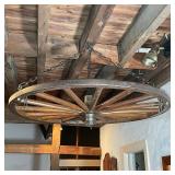 WOODEN WHEEL HANGING FIXTURE