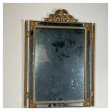 GILT WOOD PANELED MIRROR