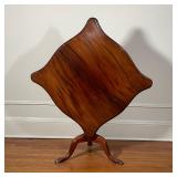 MAHOGANY TILT TOP TALON TABLE