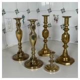 (5pc) BRASS CANDLESTICKS