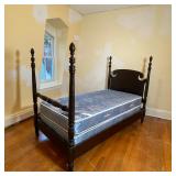 CARVED WOOD TWIN BED