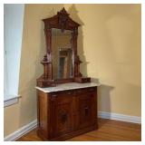 IMPRESSIVE MARBLE TOP DRESSING TABLE