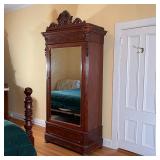 MAHOGANY MIRRORED ARMOIRE