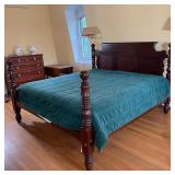 CARVED MAHOGANY BED
