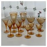 (12pc) AMBER GLASSWARE