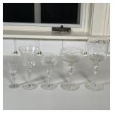 (24pc) ETCHED GLASS STEMWARE