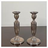 PAIR STERLING SILVER CANDLESTICKS