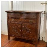 CARVED WOOD BUFFET CABINET