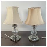 PAIR GLASS TABLE LAMPS