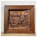 CARVED WOOD TAVERN SCENE