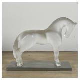 LALIQUE FROSTED GLASS HORSE