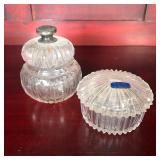 (2pc) CUT GLASS JARS