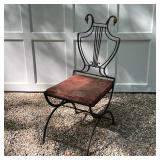 LYRE BACK CAST IRON CHAIR