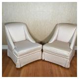 PAIR UPHOLSTERED SLIPPER CHAIRS