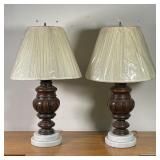 PAIR OF CARVED WOOD LAMPS