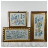 (3pc) WHOLESOME HOME NEEDLEPOINT