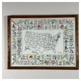 50 STATE FLOWERS NEEDLEPOINT