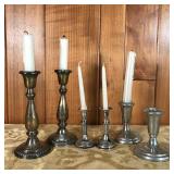 (6pc) STERLING & OTHER CANDLESTICKS