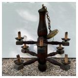 8-ARM WOOD CHANDELIER