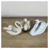 (3pc) SWAN FIGURES: LENOX, ROYAL COPENHAGEN