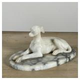 CARVED MARBLE DOG FIGURE