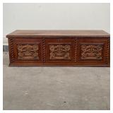 CARVED LIFT-TOP BLANKET CHEST