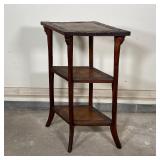 CARVED WOOD DIAMOND SIDE TABLE