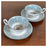 PAIR WEDGWOOD TEACUPS & SAUCERS