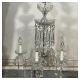 CUT GLASS AND CRYSTAL CHANDELIER