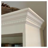 PAIR WHITE PAINTED BOOKSHELVES | Beautiful contemporary custom bookshelves with crown moldings, pain