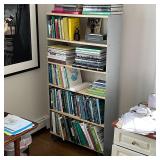 CONTEMPORARY METAL FRAME BOOKSHELF wood laminate shelves attached to a contemporary metal frame; h. 