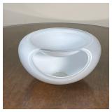 EVA SOLO BIG SMILEY GLASS BOWL | Happy sculptural mouth blown milk glass bowl, for nuts or other sna