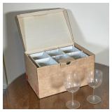 (5pc) BACCARAT RED WINE GLASSES | In original box; h. 6 x dia. 3 in. 
