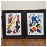 PAIR OF ABSTRACT PAINTINGS | Acrylic on canvas, no apparent signature; 26-1/4 x 20-1/4 in. (overall)