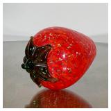 LARGE ART GLASS STRAWBERRY | About 3-1/2 x 5 in. 