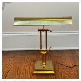 BRASS DESK LAMP | with reticulating arm; extended h. 19-1/2 x 14 in. 