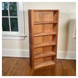 SMALL WOODEN BOOKCASE | Five shelves, of nice simple design; h. 42-1/2 x 20-1/4 x 7-1/2 in. 