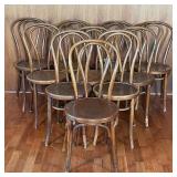 (10pc) VINTAGE FISCHEL BENTWOOD CHAIRS | Great set of ten antique bentwood chairs, one with original