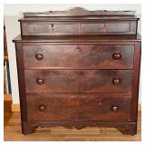 ELEGANT MAHOGANY BUREAU | mahogany veneer, later 19th century style, three drawers superstructure wi