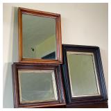 (3pc) FRAMED MIRRORS | Nicely framed wall mirrors; largest 18-1/2 x 15 in. 